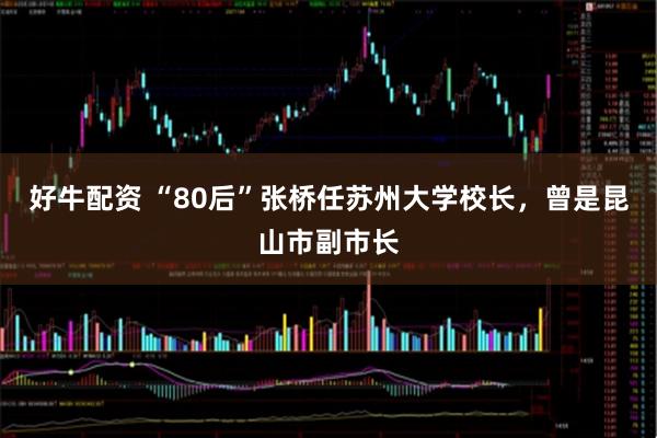 好牛配资 “80后”张桥任苏州大学校长，曾是昆山市副市长
